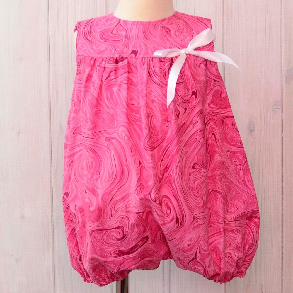 Pink Swirl Bubble Romper for Toddlers